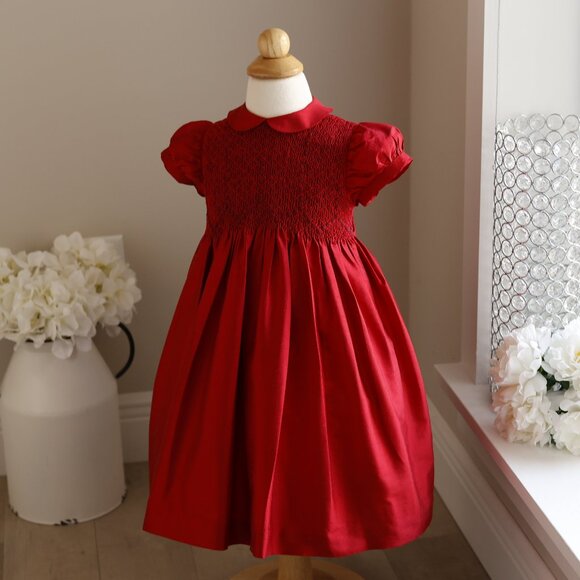 Red Dupioni Silk Dress Designer Mariella Ferrari STUNNING 24 Months New - Picture 3 of 5